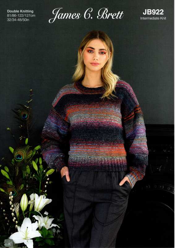 Knitting Pattern - James C Brett JB922 - Emotions DK - Ladies' Sweater